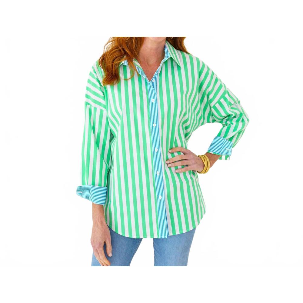 NEW CARYN LAWN katherine top in green/aqua